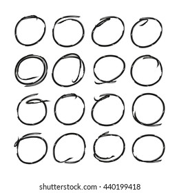 Black Hand Drawn Circle Markers Circle Stock Vector (Royalty Free ...