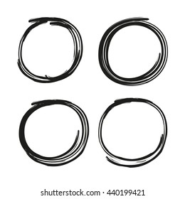 black hand drawn circle markers, circle highlighters
