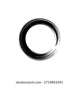 A black, hand drawn ensō circle represents wholeness and the beauty of imperfection.