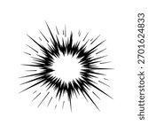 Black Hand Drawn Comic Explosion Boom Bang Burst Vector Illustration
