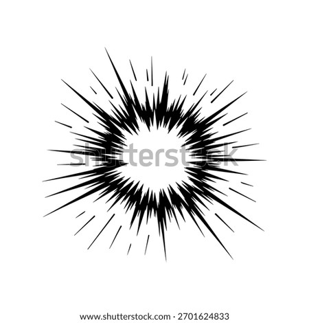 Black Hand Drawn Comic Explosion Boom Bang Burst Vector Illustration