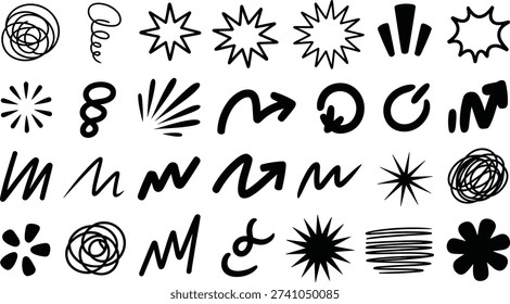 Negro Dibujado Mano Doodle
