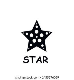  black hand drawn doodle stars. star icon on white background. vector illustration