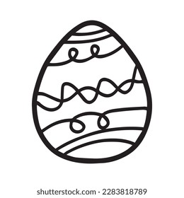 black hand drawn easter egg element design