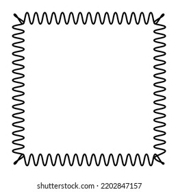 Black hand drawn frame isolated on white background