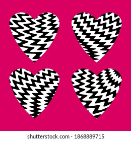 Black hand drawn heart. Design elements for Valentine's day, wedding, birthday, Mothers Day. Outline sihlouette. Love vector illustration for posters, card, postcard. Decorative isolated icon.