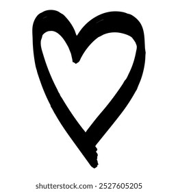 Black hand drawn heart. Vector design element for social media, posters, etc.