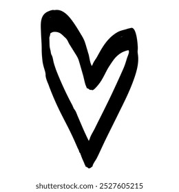 Black hand drawn heart. Vector design element for social media, posters, etc.