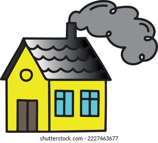Black hand drawn house vector image