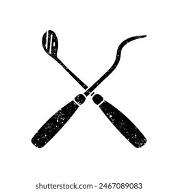black hand drawn icon in grunge look