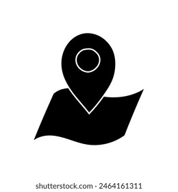 black hand drawn icon map pin on paper icon