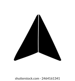 black hand drawn icon map pin arrow head
