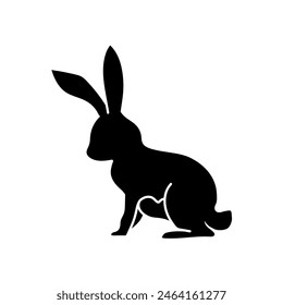black hand drawn icon rabbit