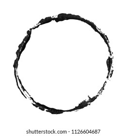 Black hand drawn ink circle, vector illustration