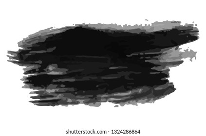 Black hand drawn ink stain. Ink spot isolated on white background. Vector illustration