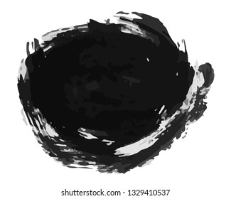Black hand drawn ink stain. Ink spot isolated on white background. Vector illustration
