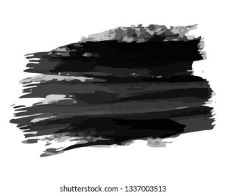 Black hand drawn ink stain. Ink spot isolated on white background. Vector illustration