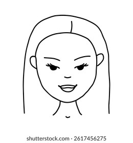 Black Hand Drawn Line Art Woman