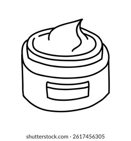 Black Hand Drawn Line Art Cosmetic Cream