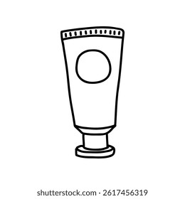 Black Hand Drawn Line Art Cosmetic Tube