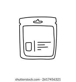 Black Hand Drawn Line Art Face Mask Pack