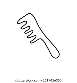 Black Hand Drawn Line Art Comb