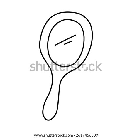 Black Hand Drawn Line Art Cosmetic Mirror