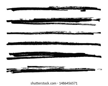 Black hand drawn paint lines 