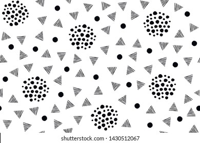 Black hand drawn seamless pattern