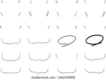 Black hand drawn speech bubble set