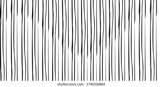 Schwarz handgezeichnete Streifen nahtlos monochrome Muster. Verschiedene Elemente