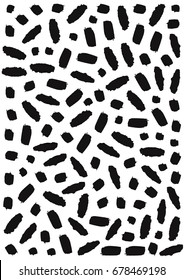 black hand drawn stroke on white background. Pattern an be used for textile, wallpaper, wrapping paper, web