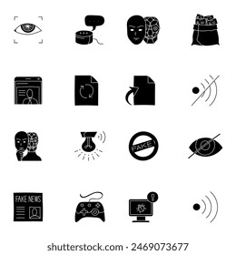 black hand drawn technology icon set