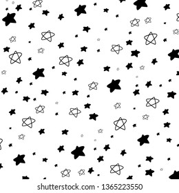 Black hand drawn vector stars. Modern geometric star pattern. Vector illustration EPS10