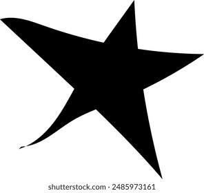 Vector dibujado a mano negro estrellas en estilo doodle sobre fondo blanco. Se puede utilizar como patrón o como elemento independiente. Marcador de pincel esbozado