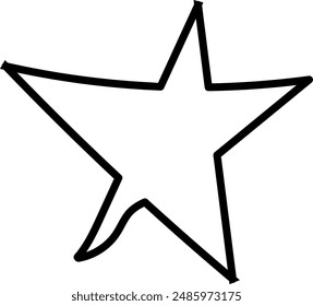 black hand drawn vector stars in doodle style on white background. Could be used as pattern or standalone element. Brush marker sketchy
