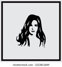 Black Hand Drawn Women Vehicle Decal Sticker vector illustration isolated on white background.