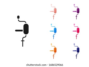 Black Hand drill icon isolated on white background. Set icons colorful. Vector Illustration