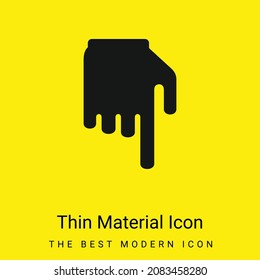 Black Hand With Finger Pointing Down minimal bright yellow material icon