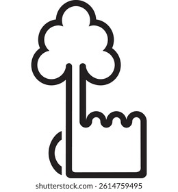 A black hand with finger tree vector symbol, logo or icon