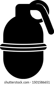 Black Hand grenade icon isolated on white background. Bomb explosion.  Vector Illustration