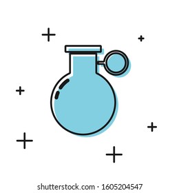 Black Hand grenade icon isolated on white background. Bomb explosion.  Vector Illustration