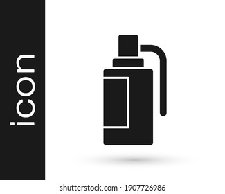 Black Hand grenade icon isolated on white background. Bomb explosion.  Vector