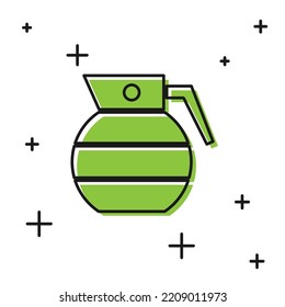 Black Hand grenade icon isolated on white background. Bomb explosion.  Vector