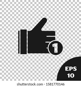 Black Hand like icon isolated on transparent background.  Vector Illustration
