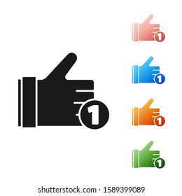 Black Hand like icon isolated on white background. Set icons colorful. Vector Illustration