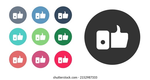 Black Hand like icon isolated on white background. Set icons colorful. Vector