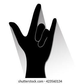 black hand love sign vector