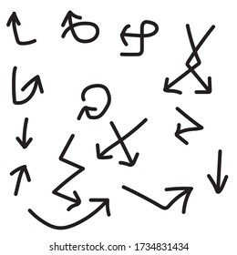 Black hand made arrows set vector
