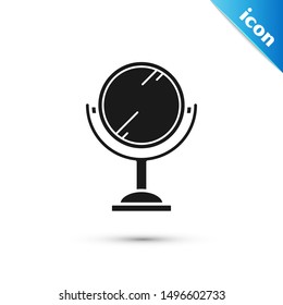 Black Hand mirror icon isolated on white background.  Vector Illustration